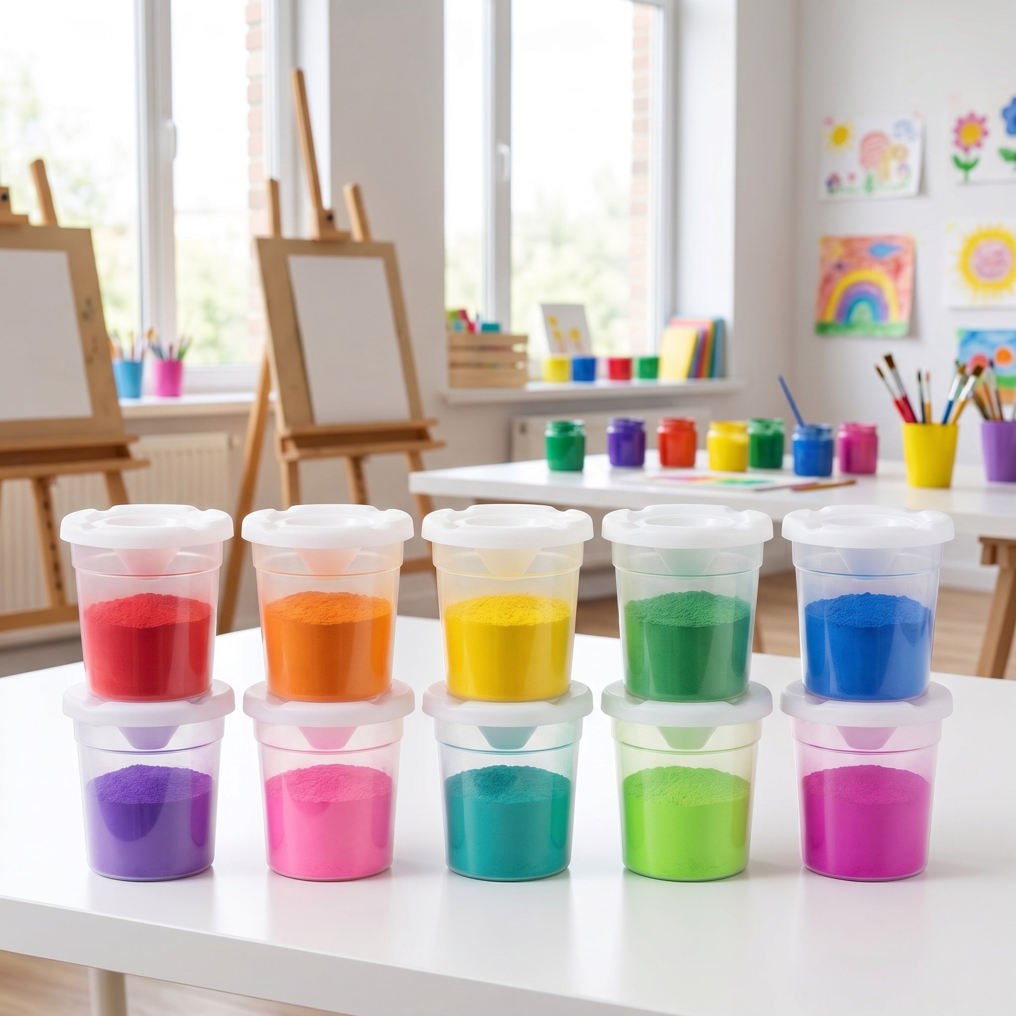 Art And Craft With Paint - 10Pcs Children Paint Cups Reusable Spill