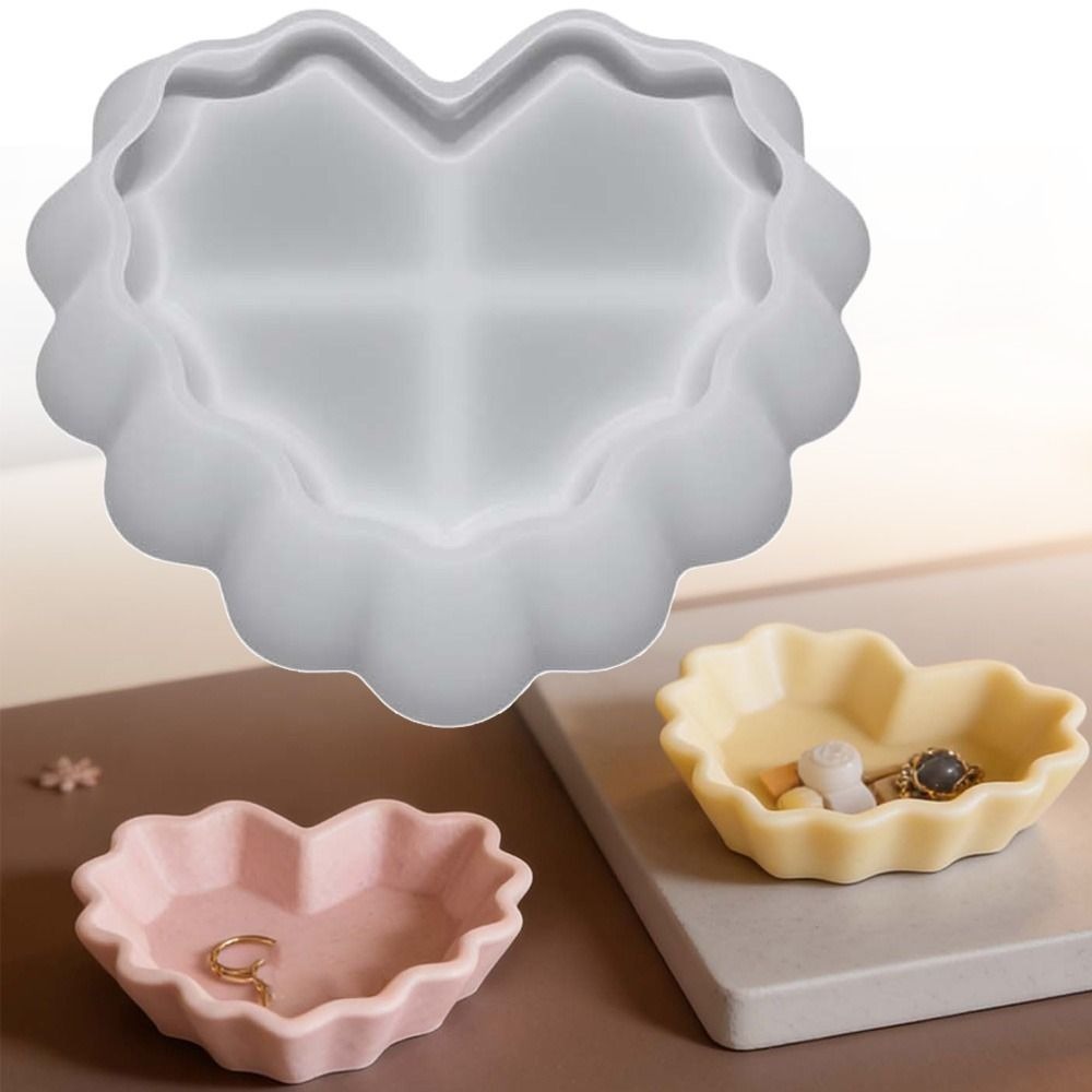 Resin Casting Mold - Heart Shape Plate Storage Bowl Resin