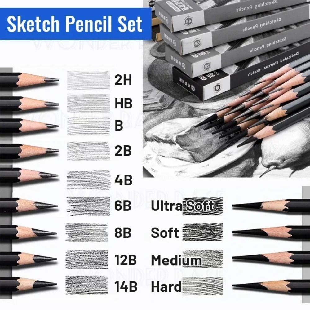 Professional Graphite Mixed Sk - Sketching Charcoal Set 评论和价格