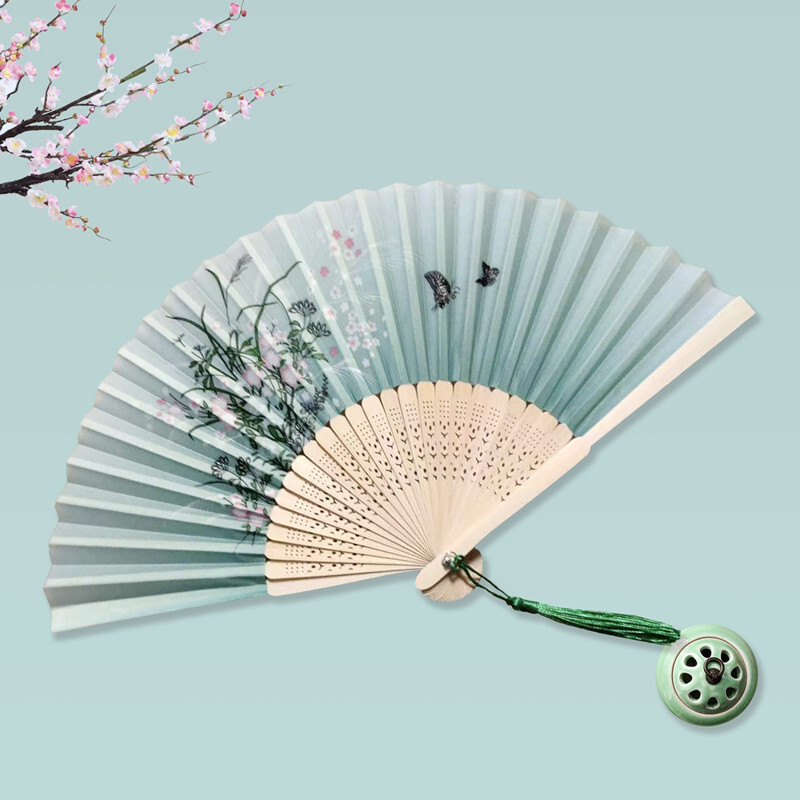 Chinese Silk Folding Fan Vinta - Art Craft Video 评论和价格