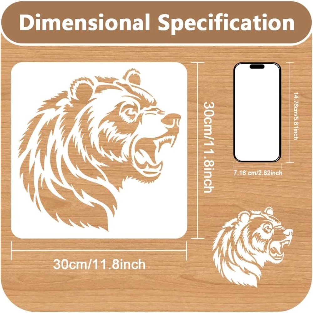 1 Piece Roaring Bear Head Anim - Art And Craft With Paint 评论和价格