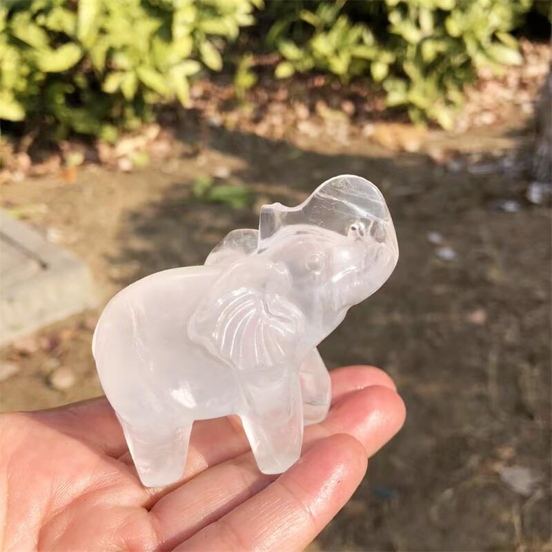 Natural Clear Quartz Elephant  - Art Craft Elephant 评论和价格