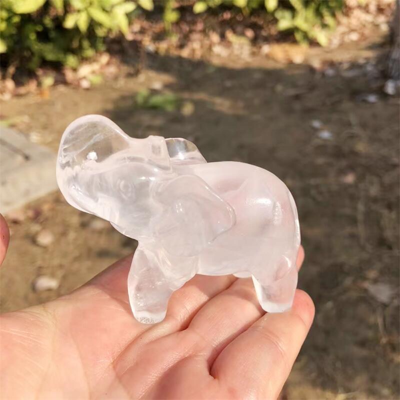 Natural Clear Quartz Elephant  - Art Craft Elephant 评论和价格