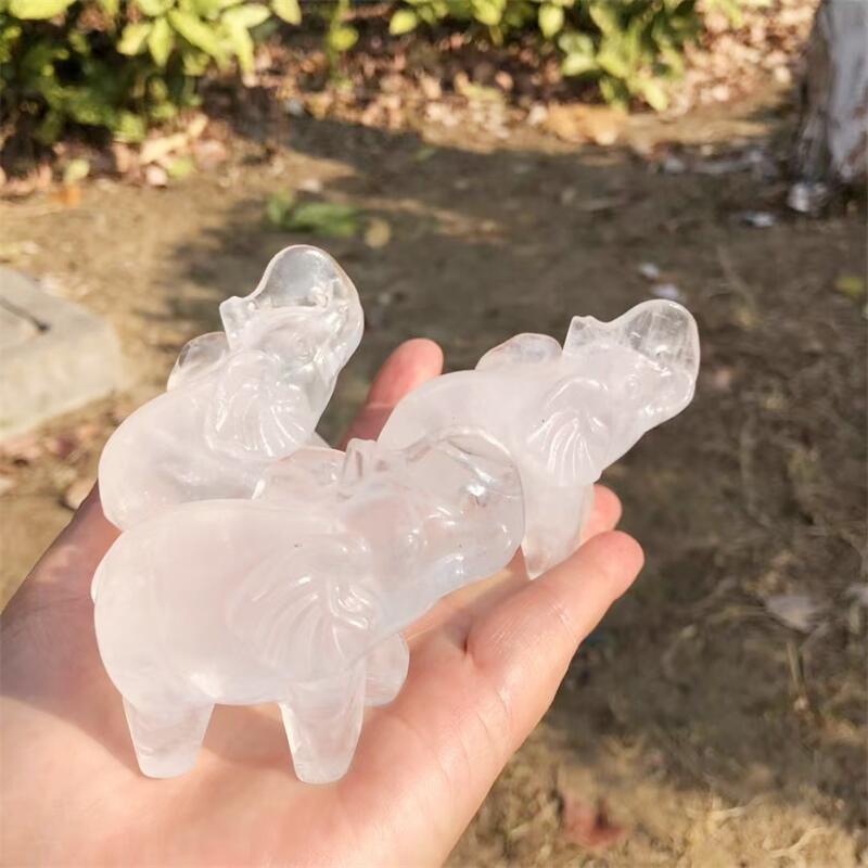 Natural Clear Quartz Elephant  - Art Craft Elephant 评论和价格