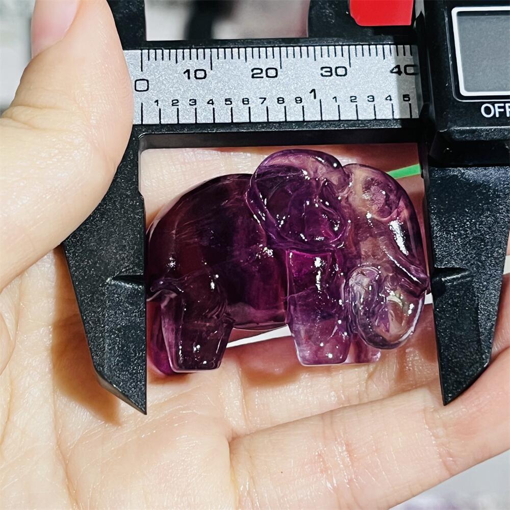 2PCS Colored Fluorite Crystal  - Art Craft Elephant 评论和价格