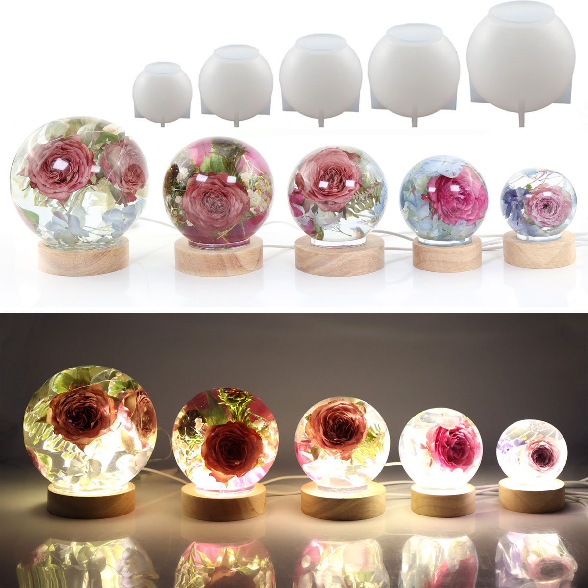 65-120mm Sphere Ball Silicone  - Resin Casting Mold 评论和价格
