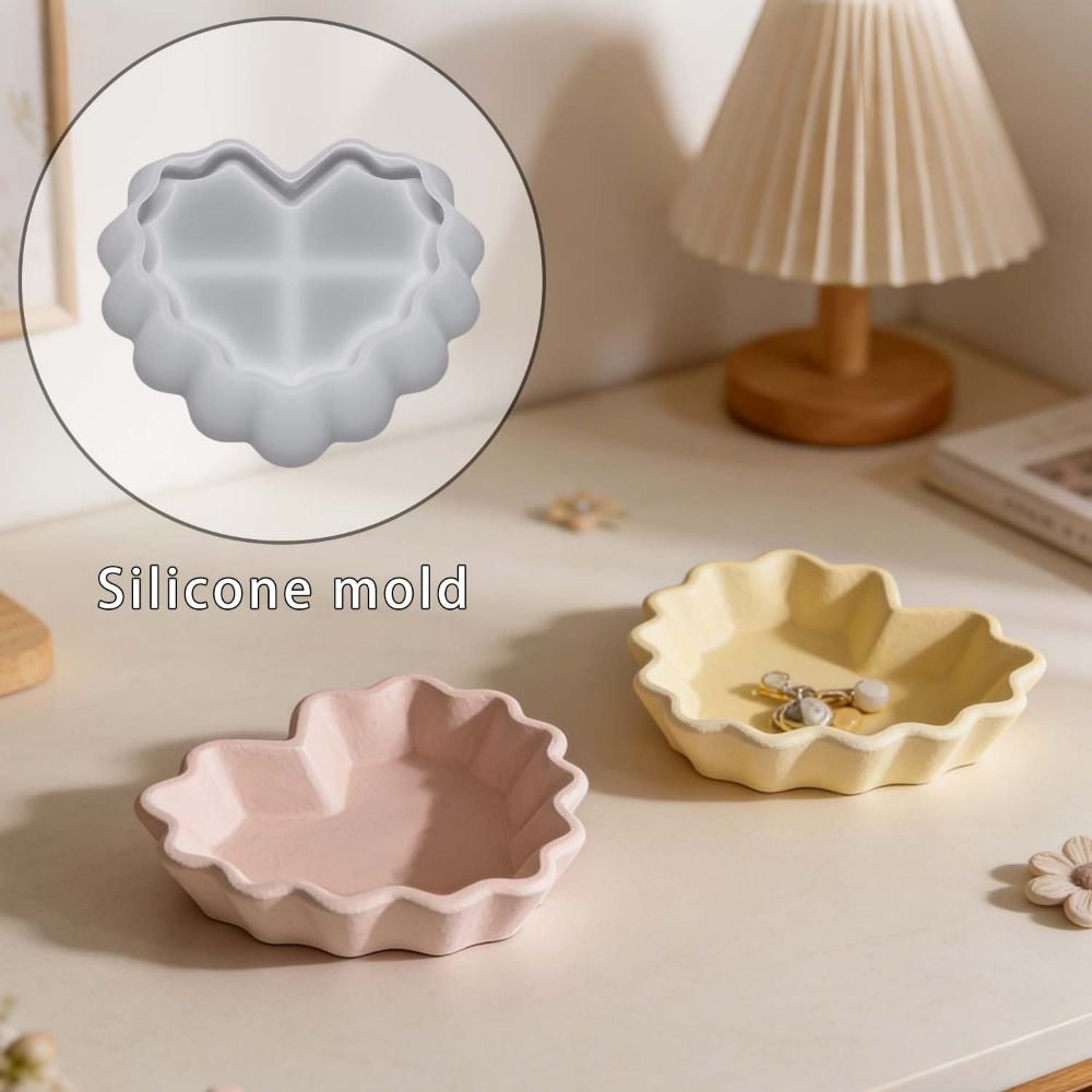 Heart Shape Plate Storage Bowl - Resin Casting Mold 评论和价格