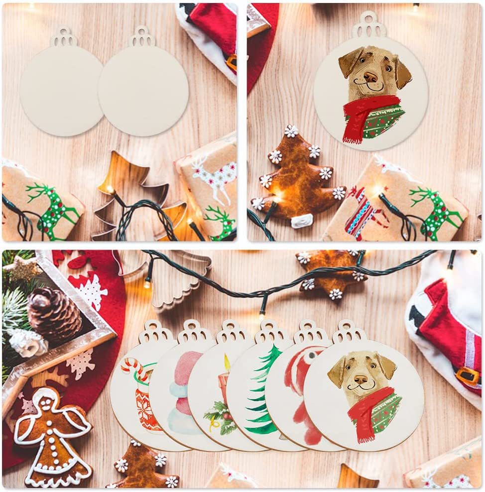 10/20/50Pcs DIY Wooden Christm - Art Craft New Year 评论和价格