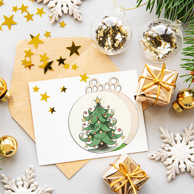 10/20/50Pcs DIY Wooden Christm - Art Craft New Year 评论和价格