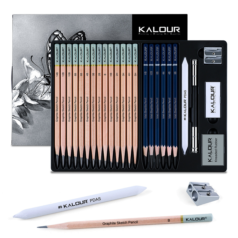 KALOUR 25/22pcs Sketching Penc - Sketching Charcoal Set 评论和价格