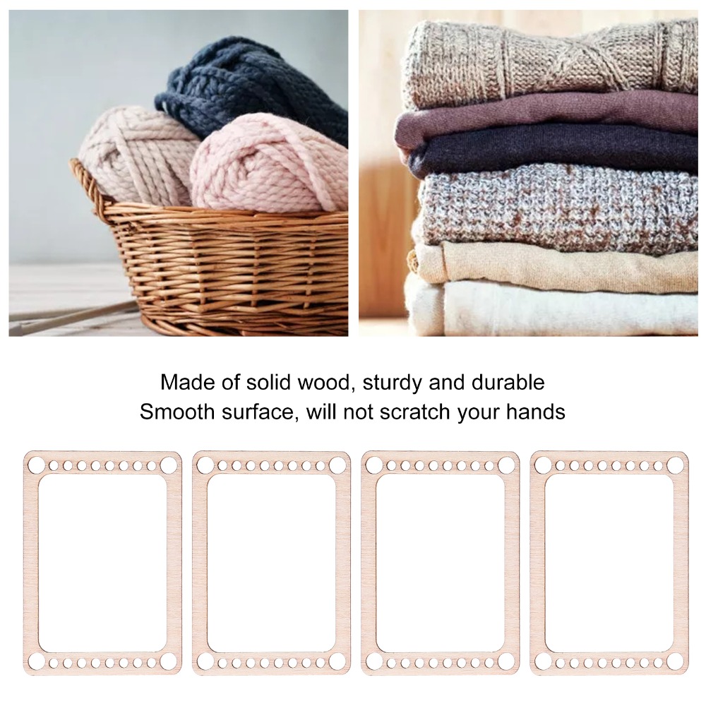 4pcs Practical Wooden Weaving  - Loom Weaving Frame 评论和价格