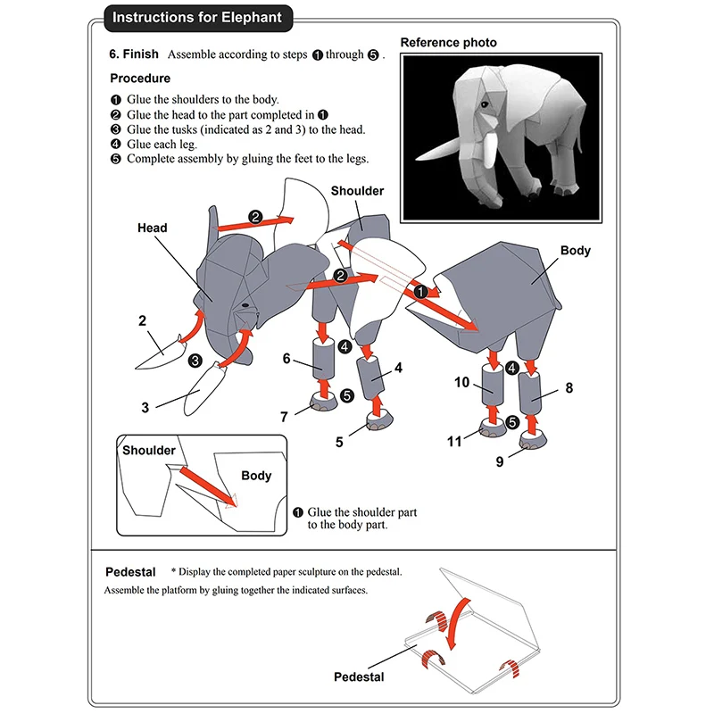 African Elephant Origami Art M - Art Craft Elephant 评论和价格