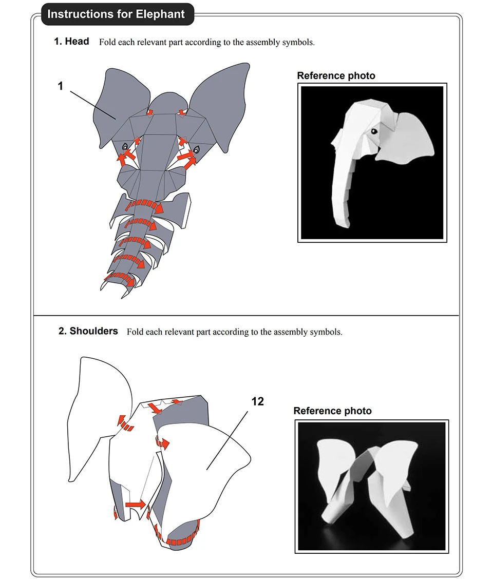 African Elephant Origami Art M - Art Craft Elephant 评论和价格