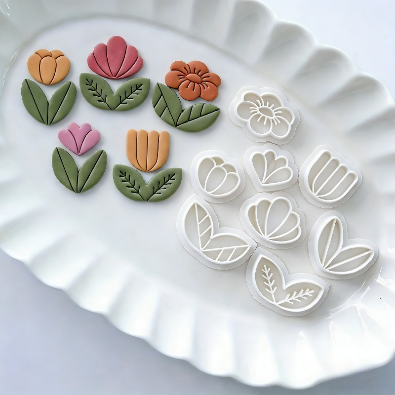 8Pcs Floral Leaf Polymer Clay  - Art Craft With Leaves 评论和价格