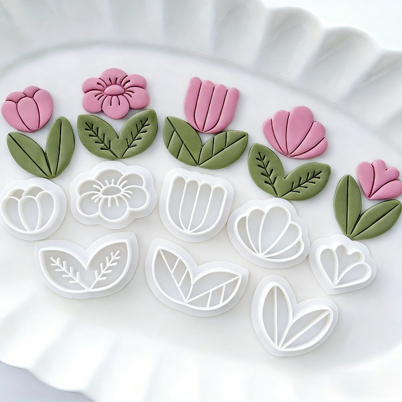 8Pcs Floral Leaf Polymer Clay  - Art Craft With Leaves 评论和价格