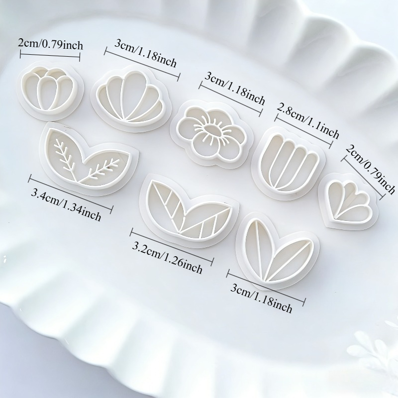 8Pcs Floral Leaf Polymer Clay  - Art Craft With Leaves 评论和价格