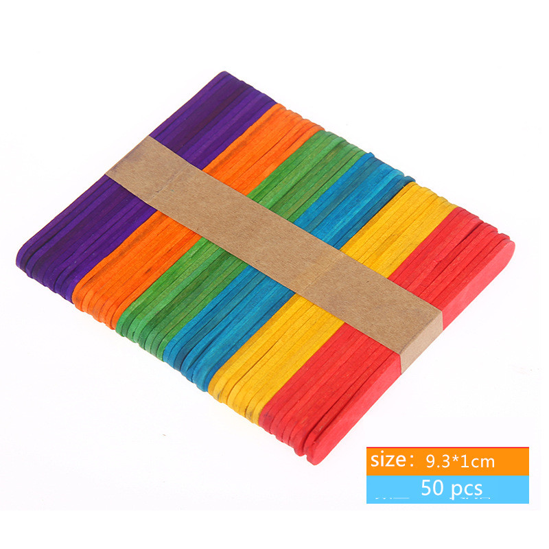 Popsicle Sticks 50Pcs Wooden C - Art Craft With Ice Cream Stick 评论和价格