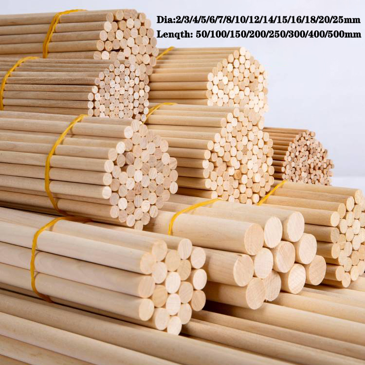 2-50P Round Wooden Sticks 3mm- - Art Craft With Ice Cream Stick 评论和价格