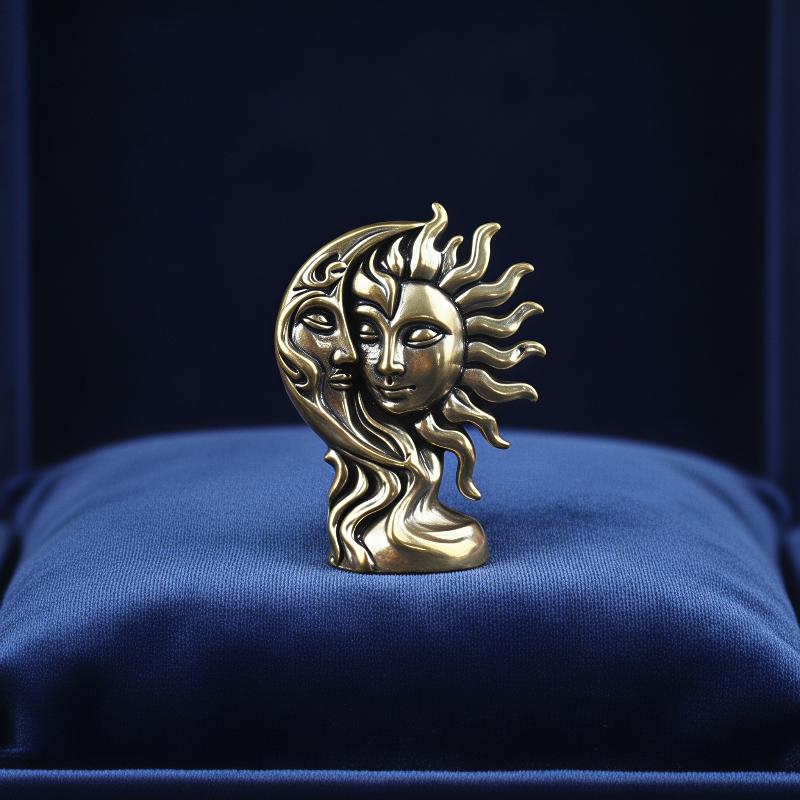 Brass Sun and Moon Craft Ornam - Art Craft New Year 评论和价格