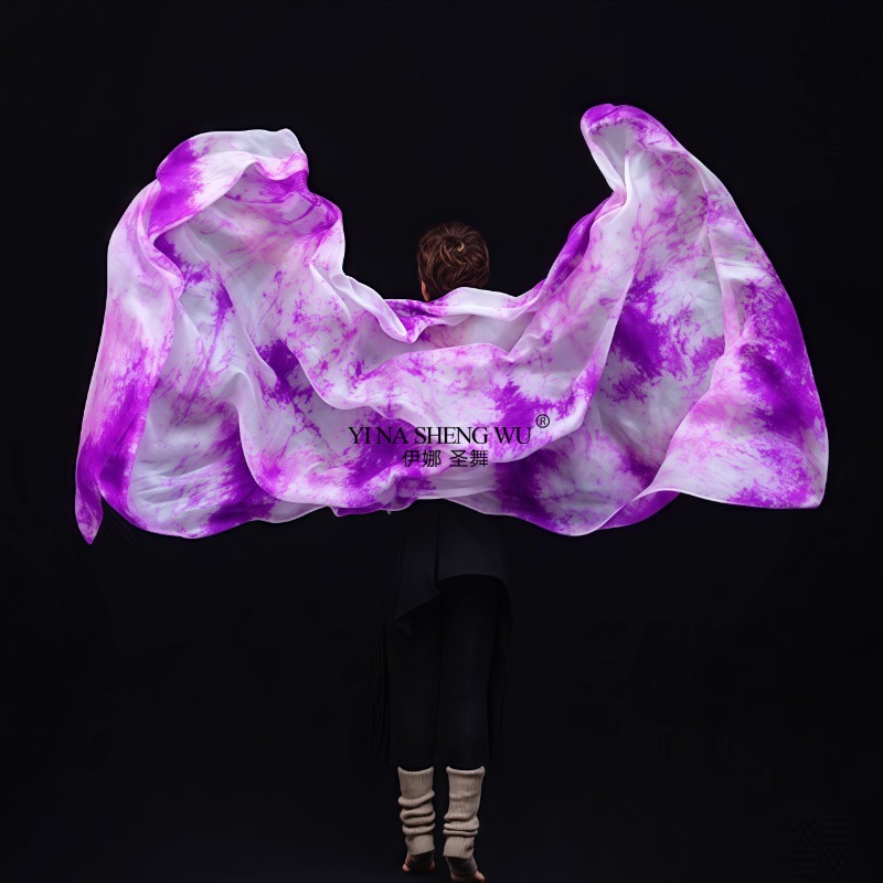 New Belly Dance Scarf Silk Tie - Silk Painting Dye 评论和价格