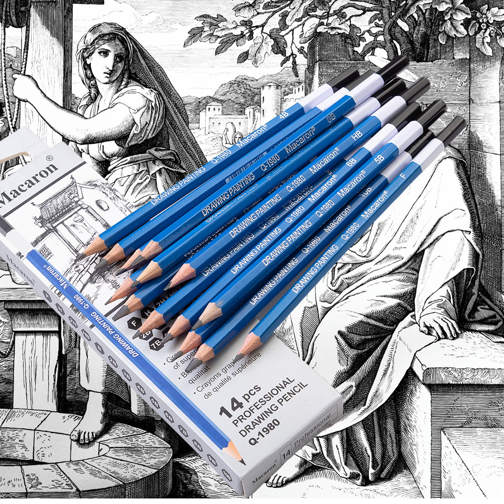 14Pcs Professional Sketch Char - Sketching Charcoal Set 评论和价格