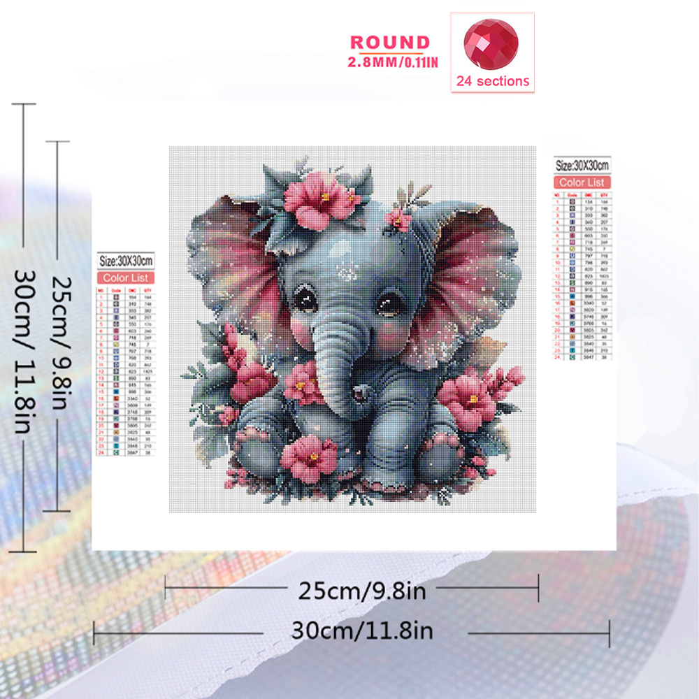 HUACAN Diamond Painting Animal - Art Craft Elephant 评论和价格