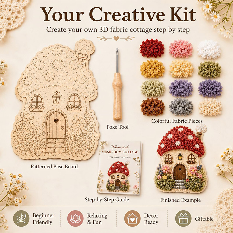 3D Mushroom House Poke Art DIY - Art Crafting 评论和价格