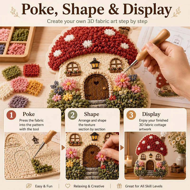 3D Mushroom House Poke Art DIY - Art Crafting 评论和价格