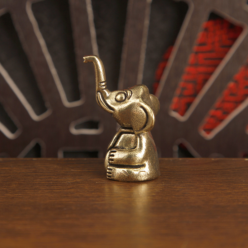 1pc Brass Cute Elephant Trinke - Art Craft Elephant 评论和价格