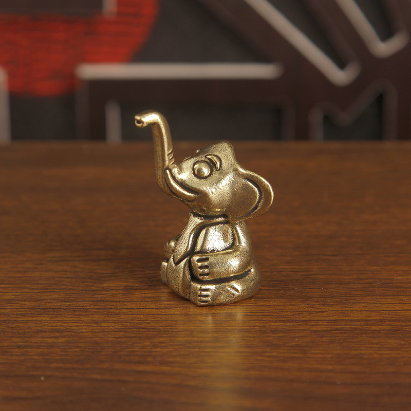 1pc Brass Cute Elephant Trinke - Art Craft Elephant 评论和价格