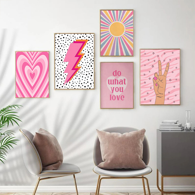 Abstract Pink Lightning Gradie - Art Craft Love 评论和价格