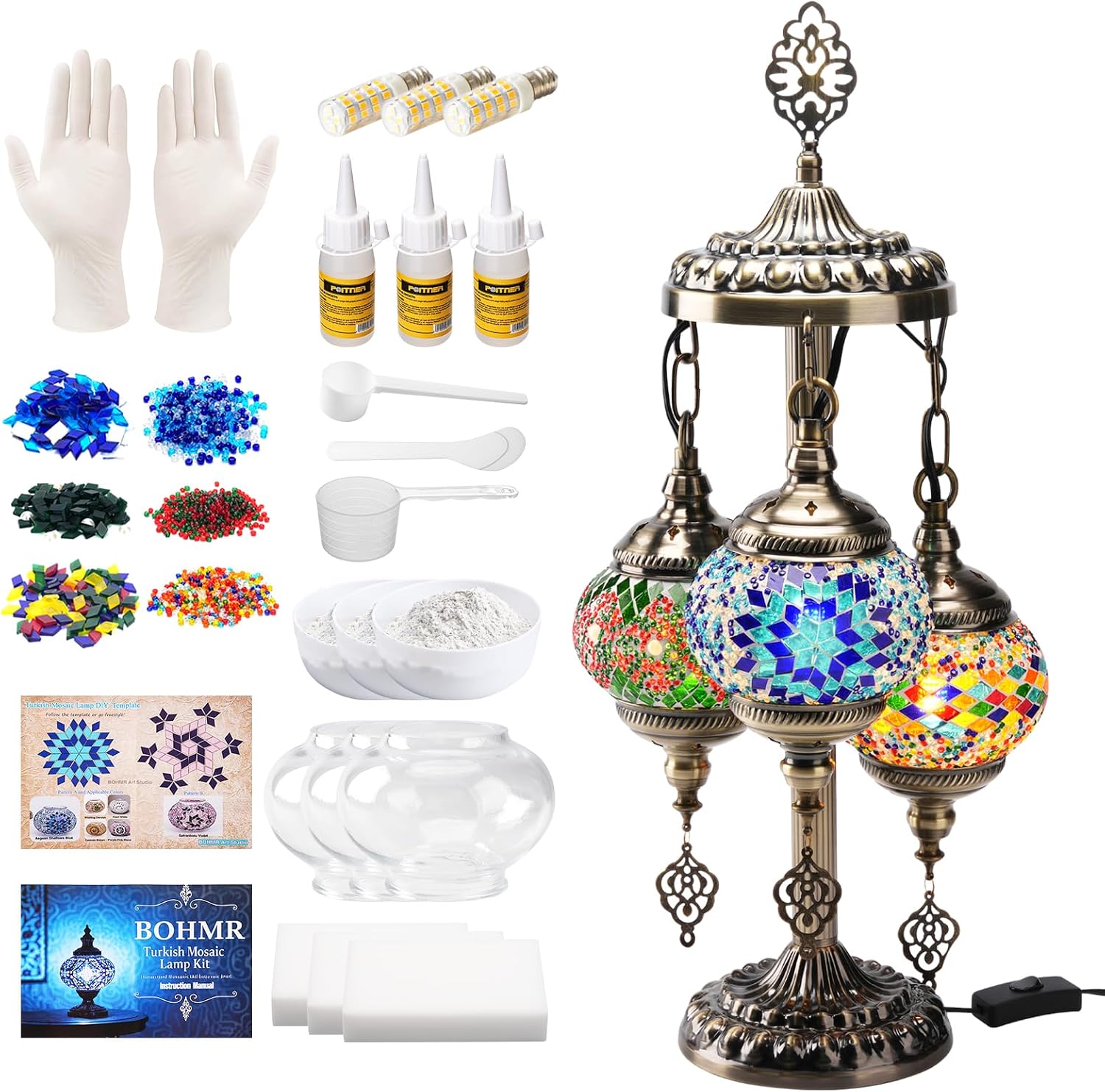 DIY 3 Globe Turkish Mosaic Lam - Art Crafting 评论和价格