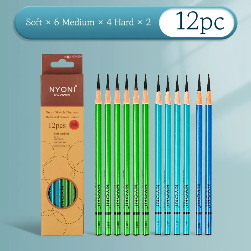 10/12Pcs Professional Sketchin - Sketching Charcoal Set 评论和价格