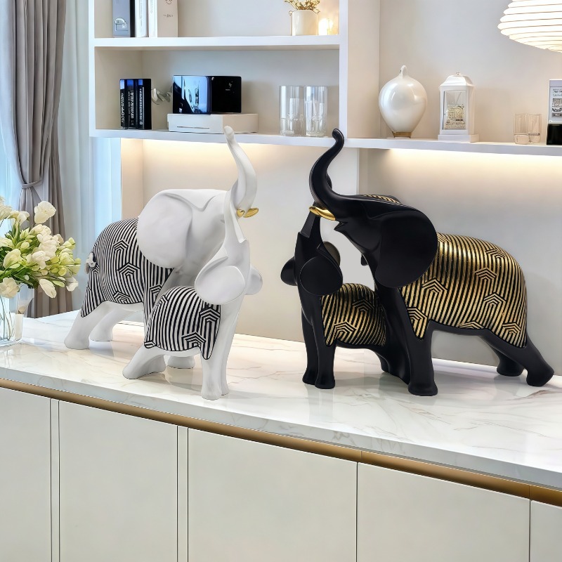 Chinese Style Lucky Mother And - Art Craft Elephant 评论和价格