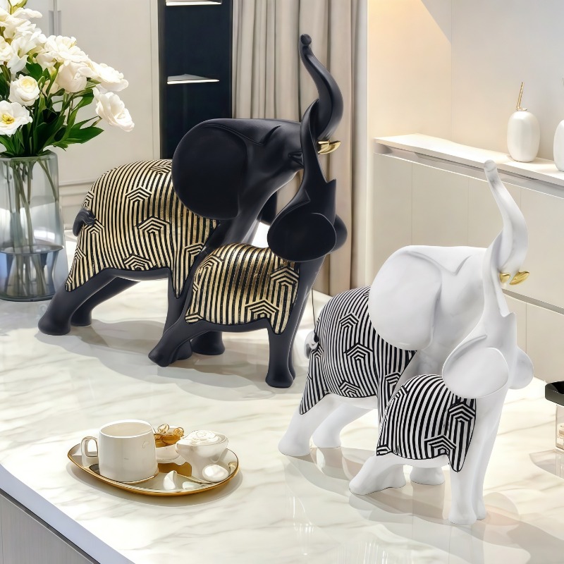 Chinese Style Lucky Mother And - Art Craft Elephant 评论和价格