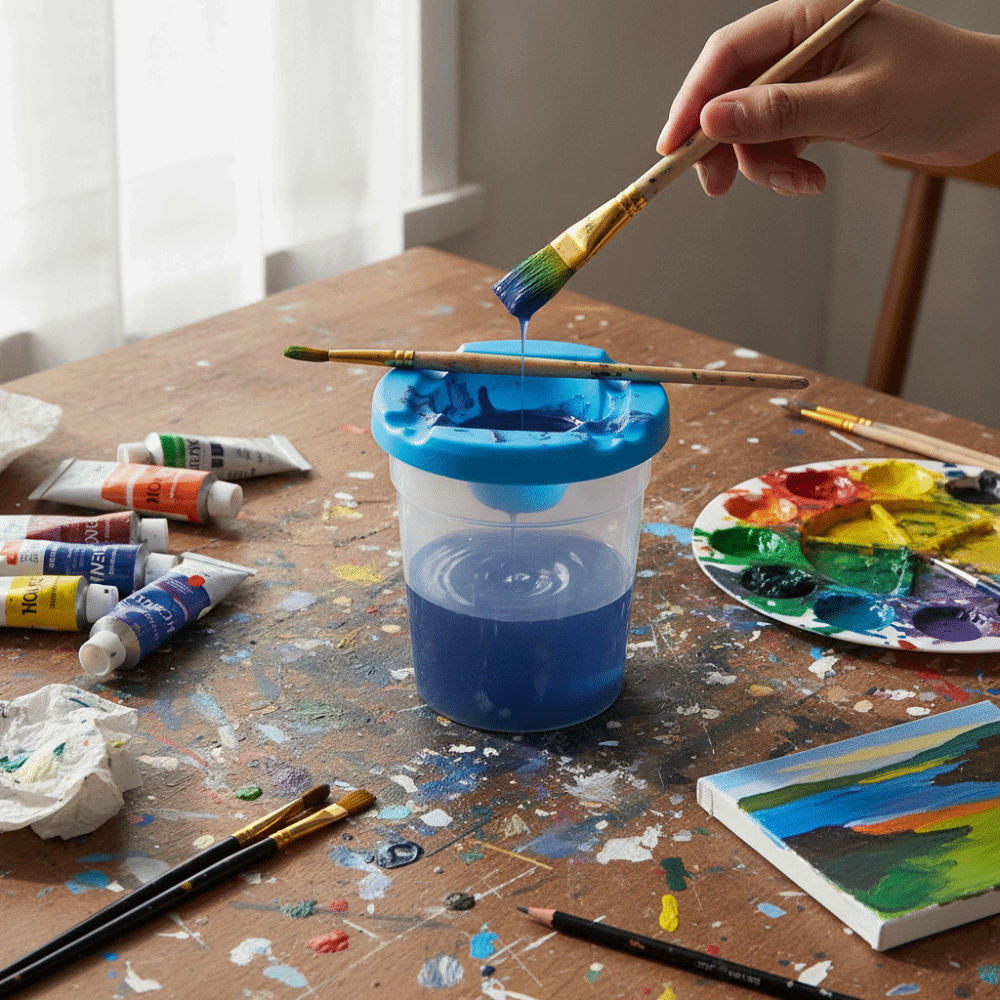 5pcs Colored Lids Spill Proof  - Art And Craft With Paint 评论和价格