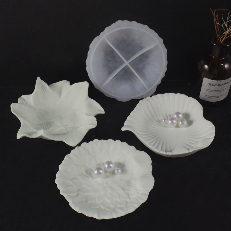 Plaster Cement DIY Leaf Dish M - Art Craft With Leaves 评论和价格