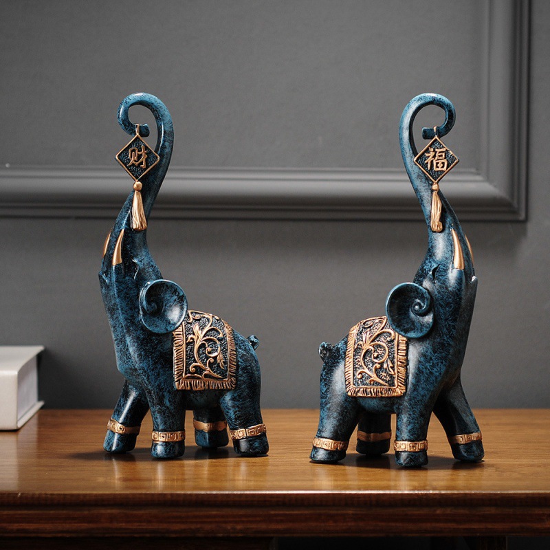 One Pair Chinese‑style Lucky W - Art Craft Elephant 评论和价格