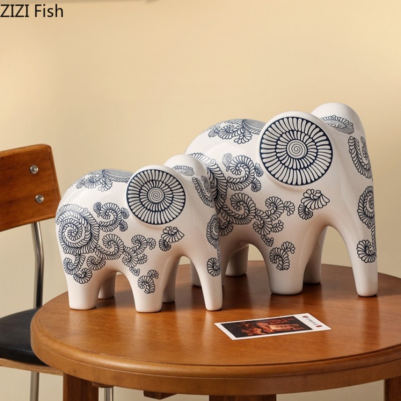 New Chinese Style Ceramic Elep - Art Craft Elephant 评论和价格