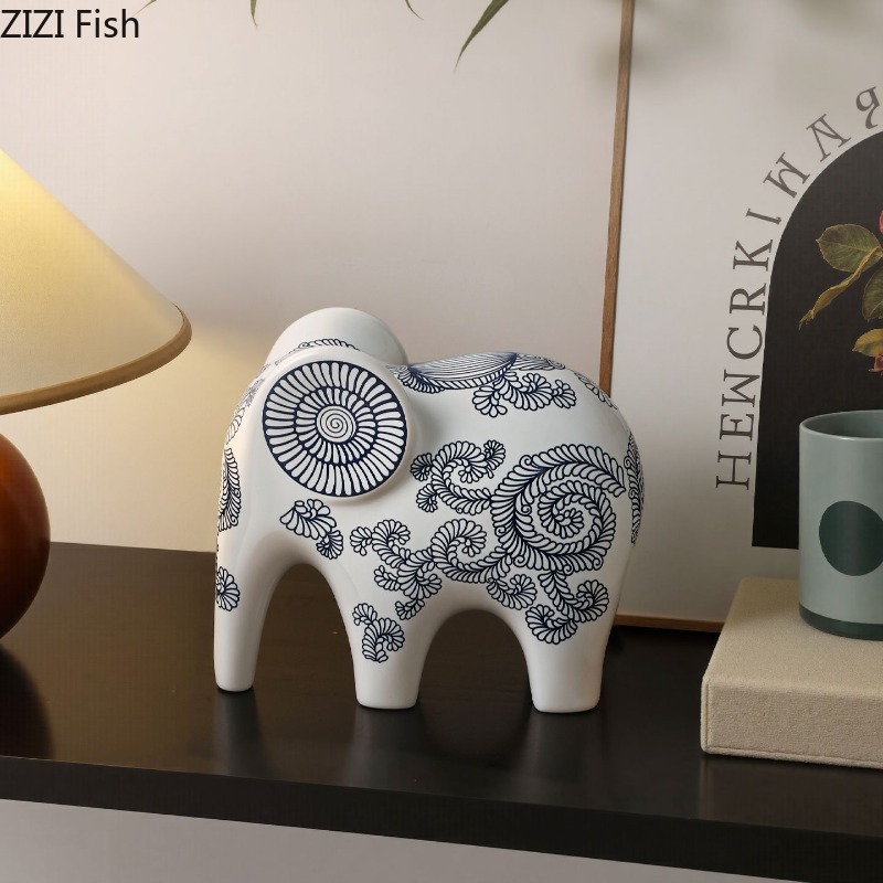 New Chinese Style Ceramic Elep - Art Craft Elephant 评论和价格