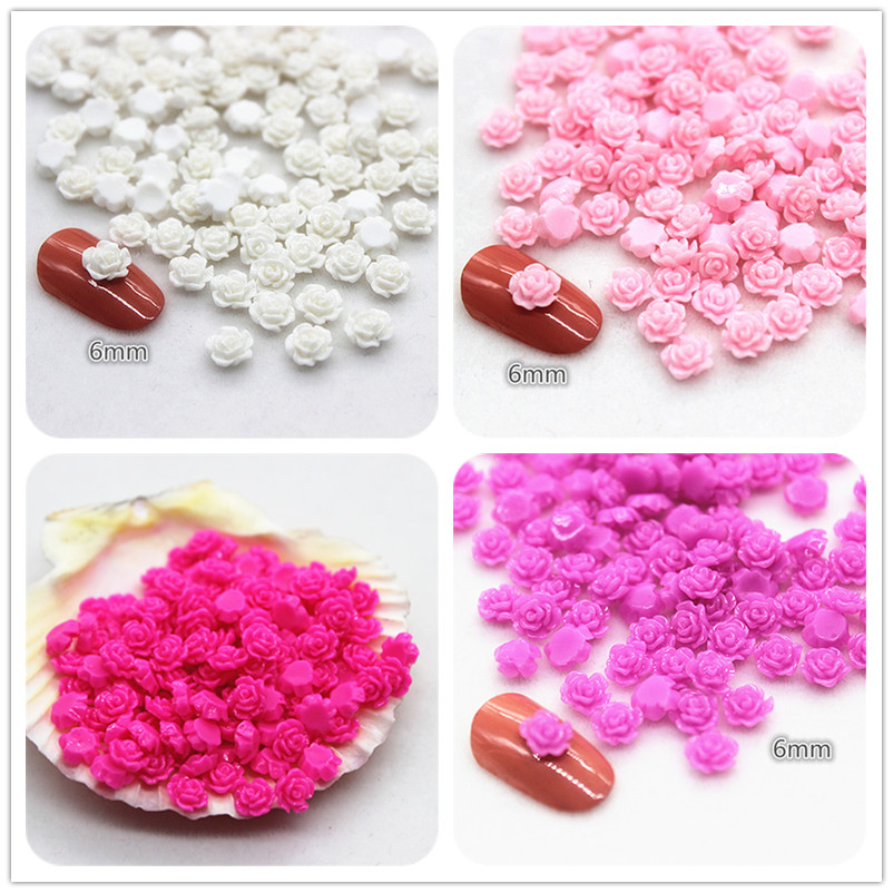 100pcs 6mm Resin Mini Rose Flo - Art Craft New Year 评论和价格
