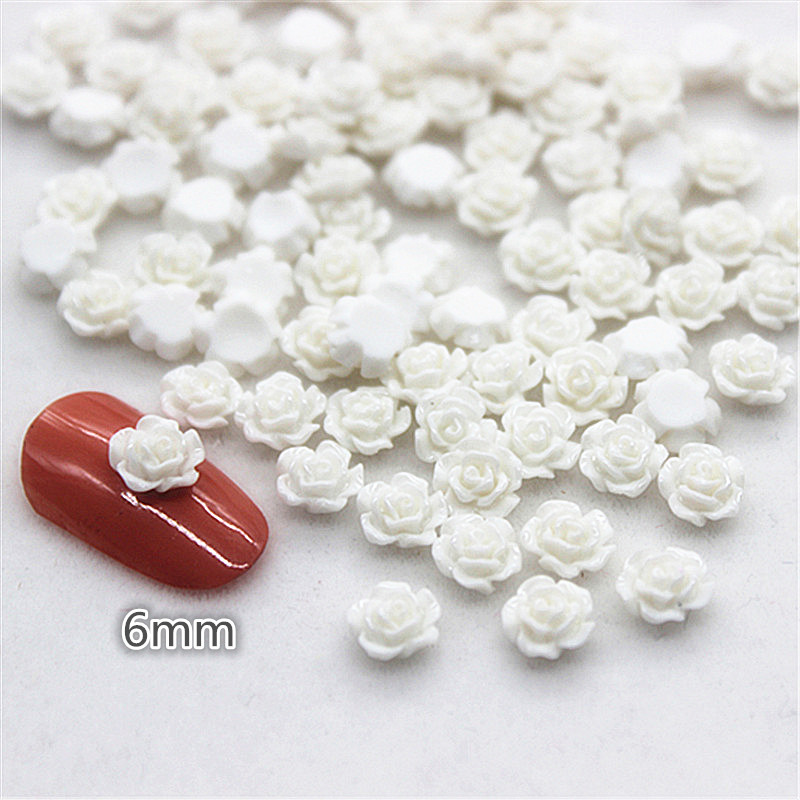 100pcs 6mm Resin Mini Rose Flo - Art Craft New Year 评论和价格