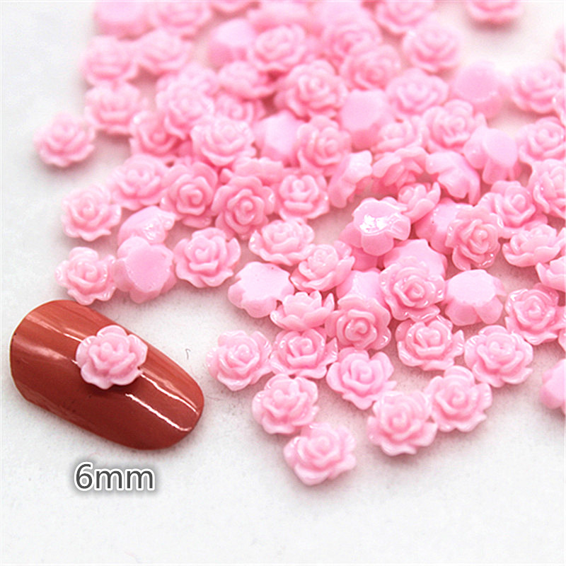 100pcs 6mm Resin Mini Rose Flo - Art Craft New Year 评论和价格