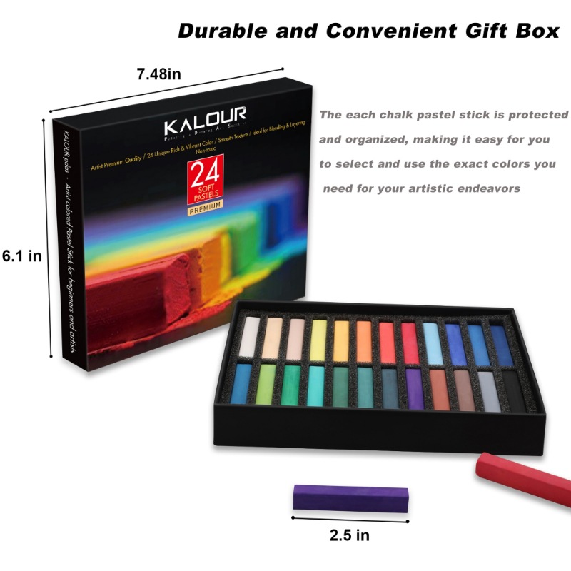 24Colors Set Soft Pastel Maste - Sketching Charcoal Set 评论和价格