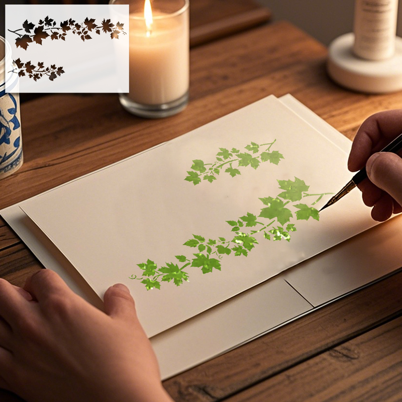 YOMDID 1pc Leaf Pattern PET Pa - Art Craft With Leaves 评论和价格