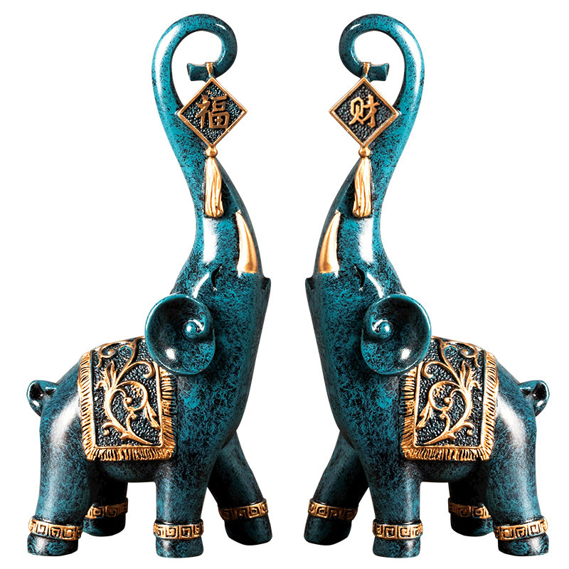 One Pair Chinese Style Lucky W - Art Craft Elephant 评论和价格