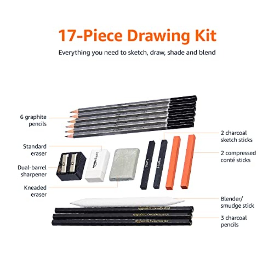 Sketching and Drawing Art Penc - Sketching Charcoal Set 评论和价格