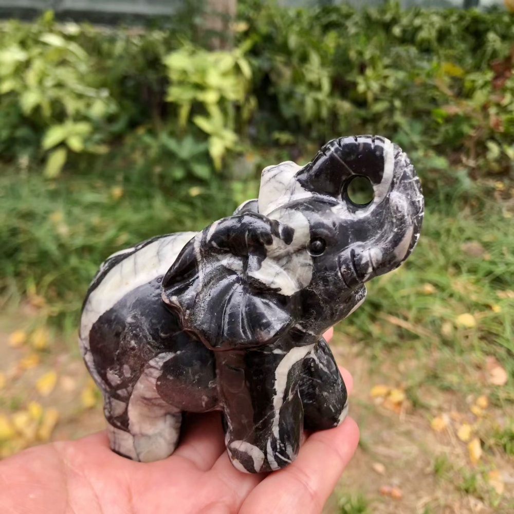 10cm Natural ShellStone Elepha - Art Craft Elephant 评论和价格