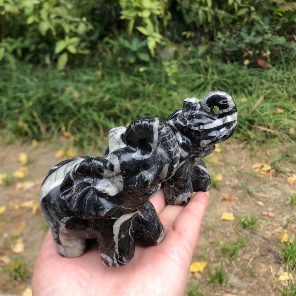 10cm Natural ShellStone Elepha - Art Craft Elephant 评论和价格